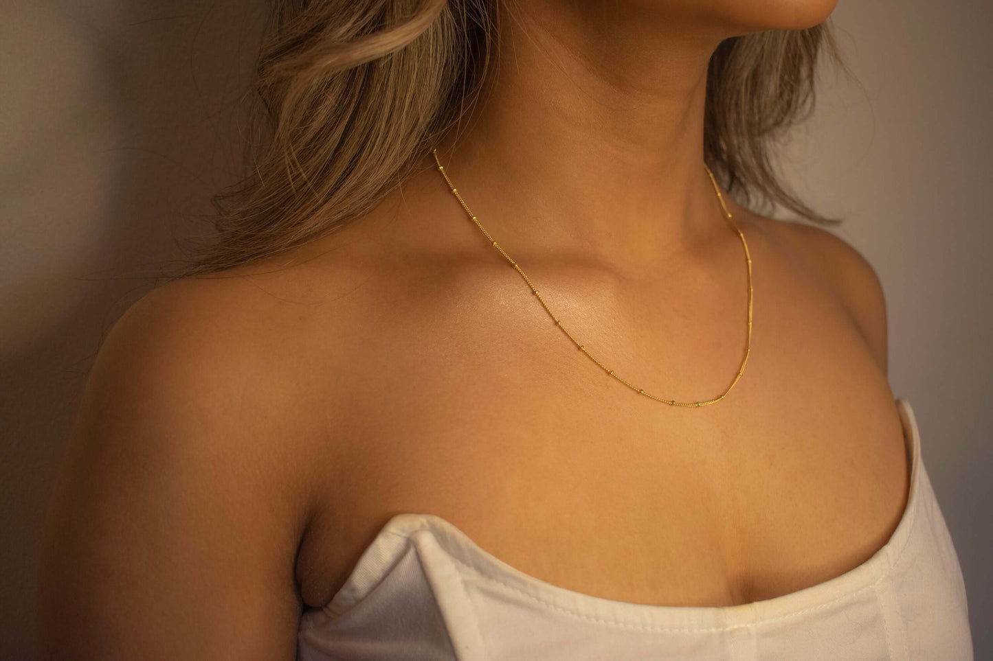 dainty satellite chain necklace